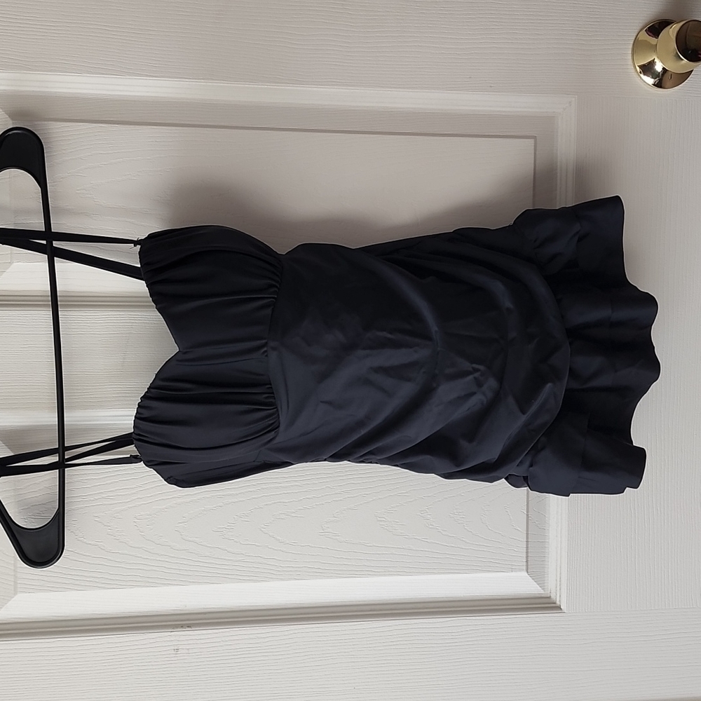 One piece skirted swimsuit